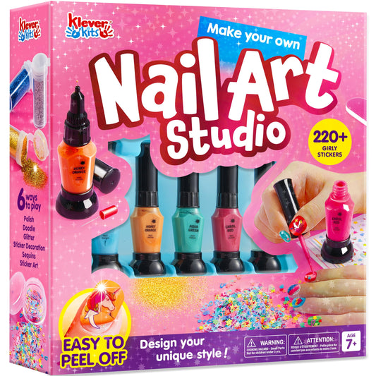 Gifts for 7 8 9 Year Old Girls, Nail Polish Art Kit for Kids, All-In-One Set for Nail Salon Game