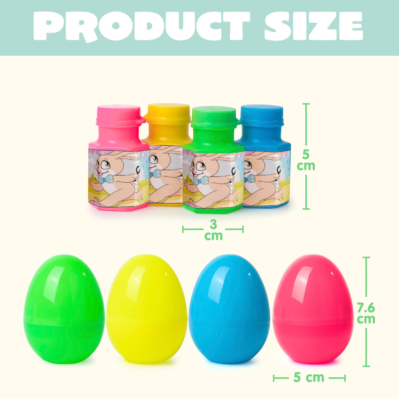 Joyfy 48 Pcs Prefilled Easter Eggs with Toys (24 Bubble Wands and 24 Eggs),Bubble for Easter Basket Stuffers,Easter Baskets for Kids,Easter Eggs Hunt,Bubbles for Toddlers 1-3