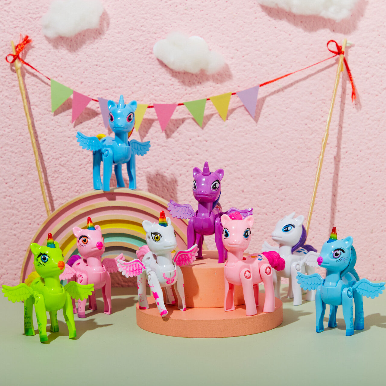 SYNCFUN 8 Pcs Easter Basket Stuffers with Unicorn Deformation Toys,3.5" Easter Exchange Toy for Girls Toddlers Kids,Classroom Prize Supplies,Birthday Gifts
