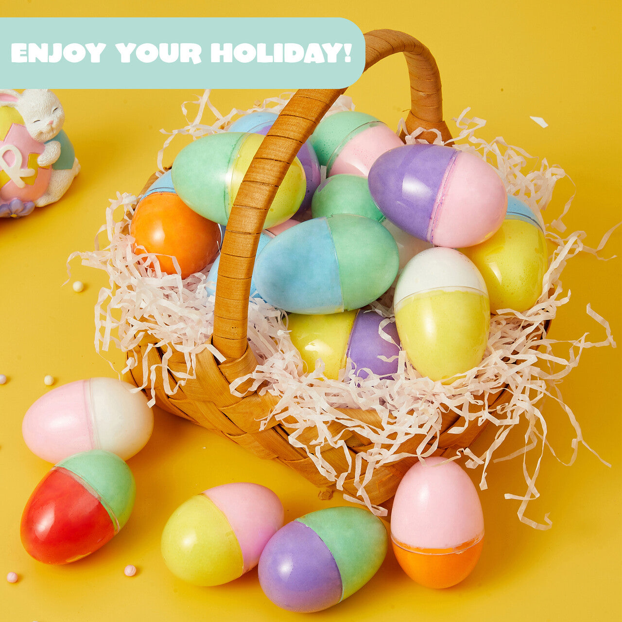 JOYFY 12 pre installed Easter eggs with Galaxy Mud, colorful clay with various accessories