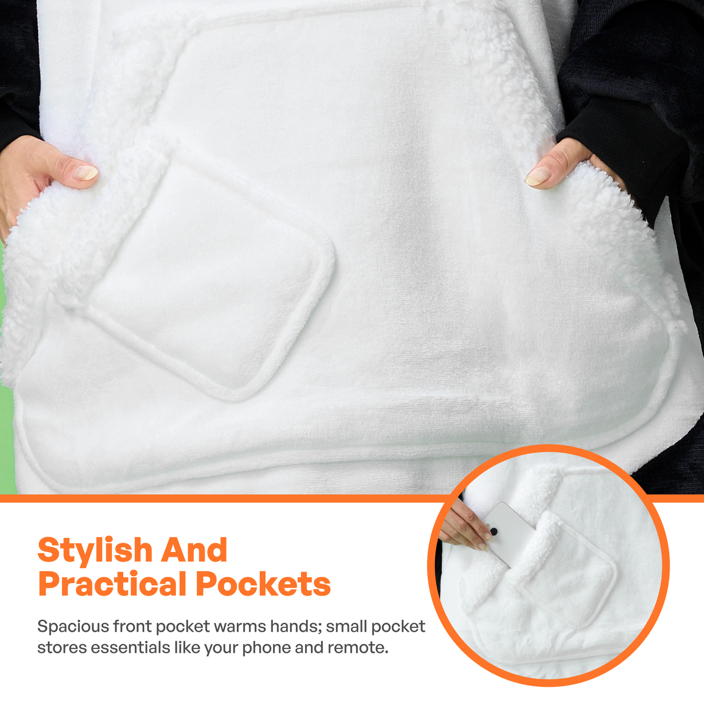 SYNCFUN Wearable Blanket Oversized Sherpa Sweatshirt, Warm and Cozy Hoodie Blanket for Adult Christmas Birthday Gift