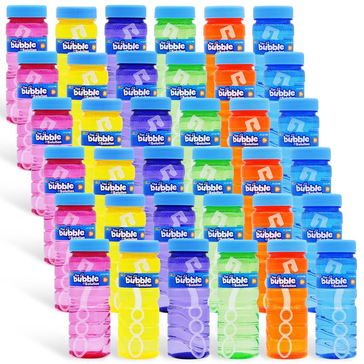 Bubble Bottles with Wand Assortment Party Favors, 4 oz, 24 Pieces