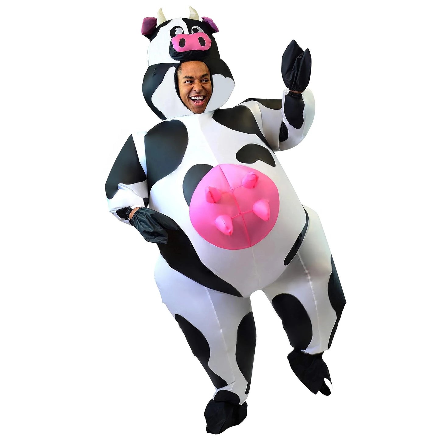 Syncfun Halloween Inflatable Costume for Adults, Air Blow-up Cow Dress Up Unisex Cosplay Costume