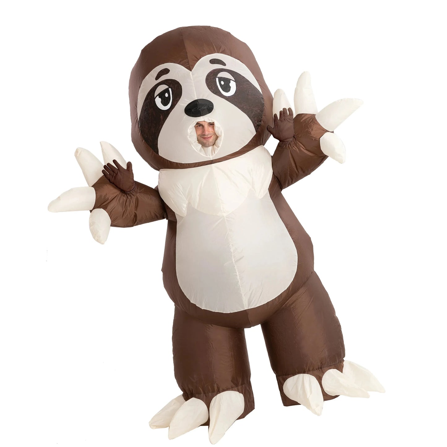 Syncfun Halloween Inflatable Costume for Adults, Air Blow-up Sloth Dress Up Unisex Cosplay Costume (Brown)