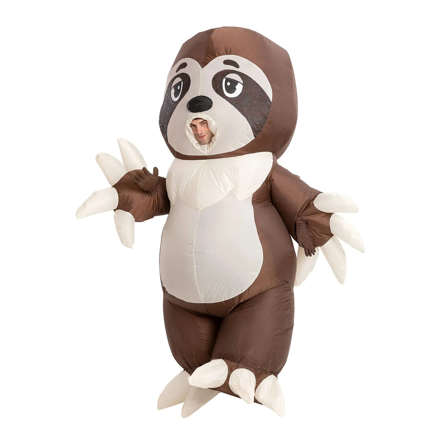 Syncfun Halloween Inflatable Costume for Adults, Air Blow-up Sloth Dress Up Unisex Cosplay Costume (Brown)