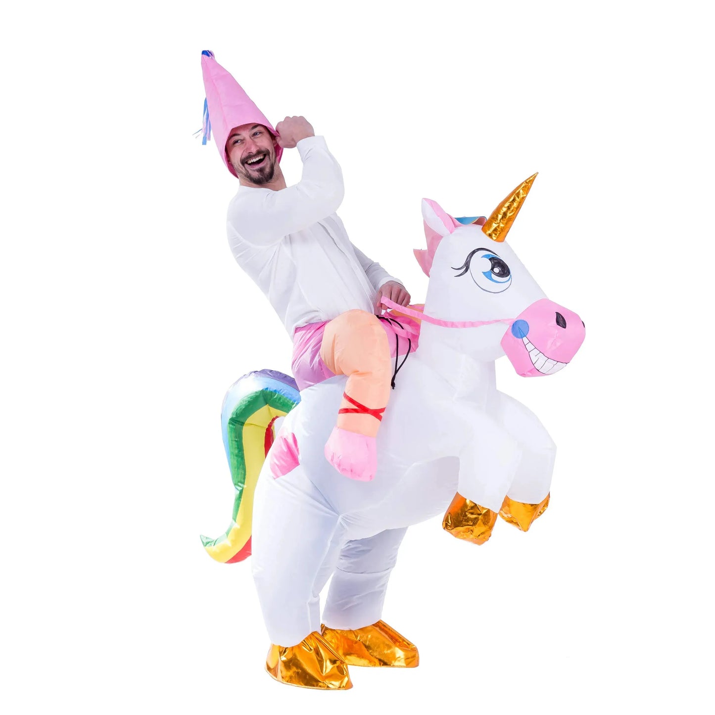 Syncfun Inflatable Costume for Adults, Riding Unicorn Inflatable Halloween Costume