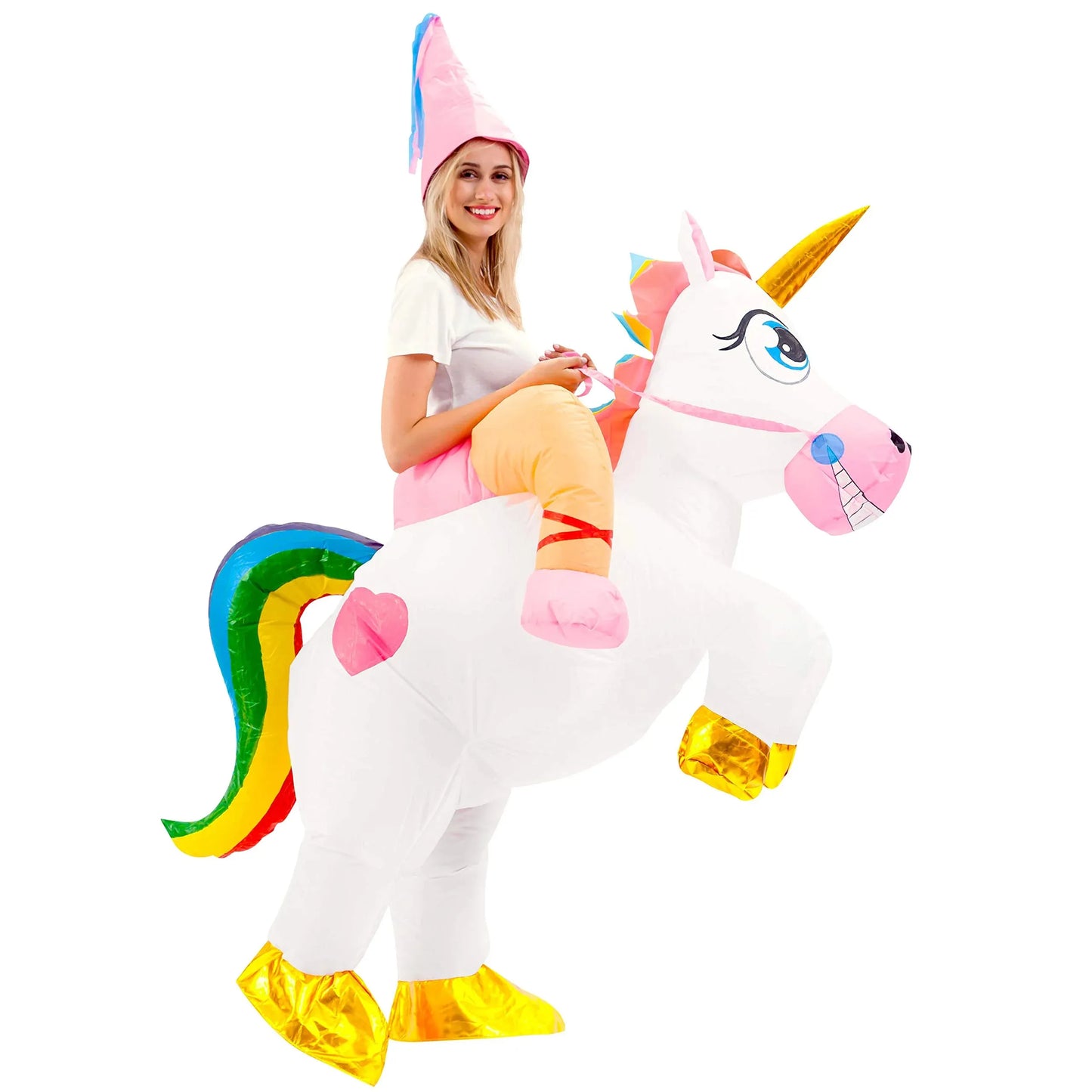 Syncfun Inflatable Costume for Adults, Riding Unicorn Inflatable Halloween Costume