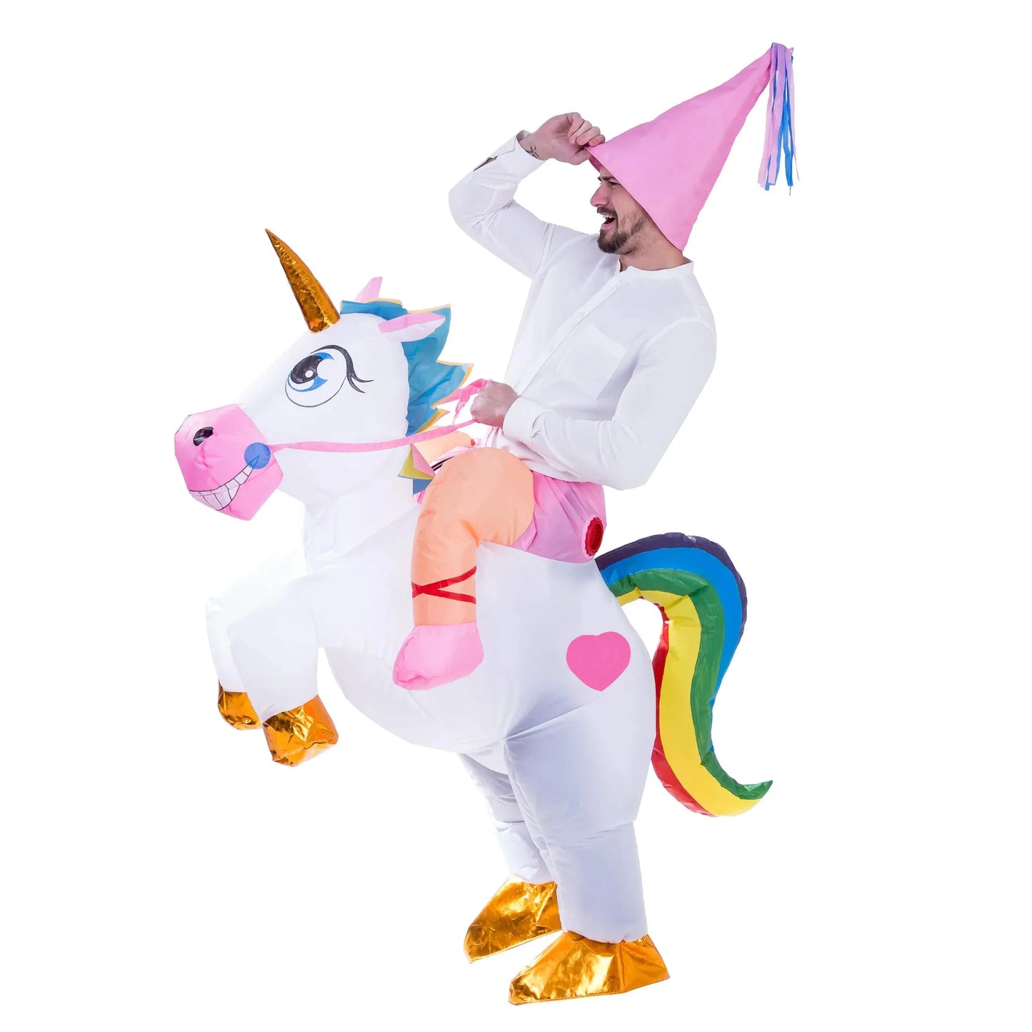 Syncfun Inflatable Costume for Adults, Riding Unicorn Inflatable Halloween Costume