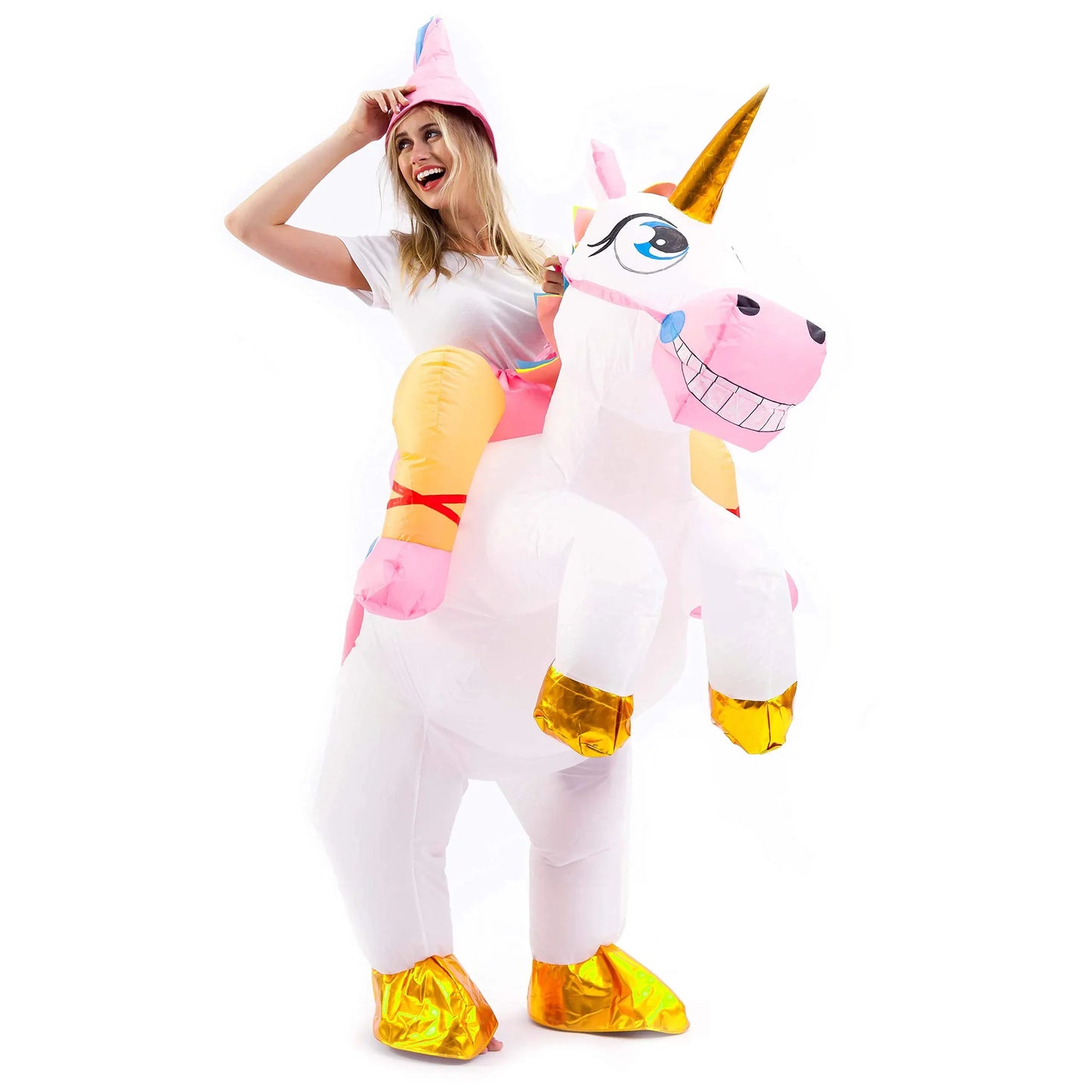 Syncfun Inflatable Costume for Adults, Riding Unicorn Inflatable Halloween Costume