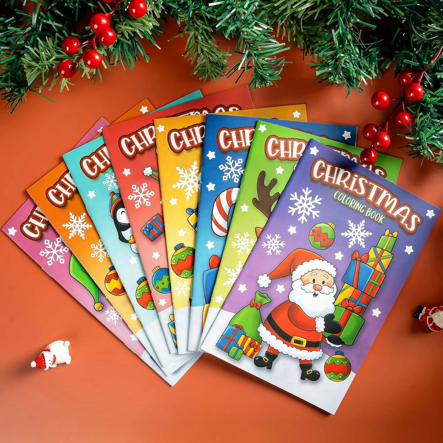Joyfy 16 Pcs Christmas Coloring Book Books for Kids, Stocking Stuffers Xmas Party Favors Christmas Party Supplies Mini Books Classroom Games Kids Christmas Goodie Bag Fillers