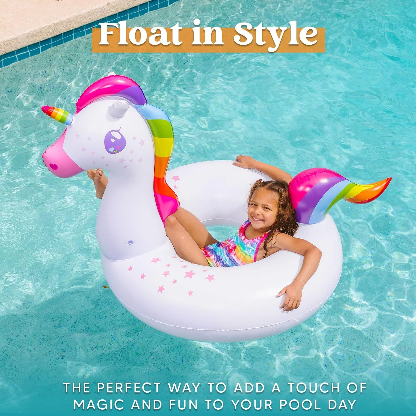 SYNCFUN 2 Packs Flamingo Unicorn Pool Float, Fun Beach Floaties, Inflatable Swimming Pool Tubes Party Toys, Summer Pool Raft Lounger for Adults & Kids