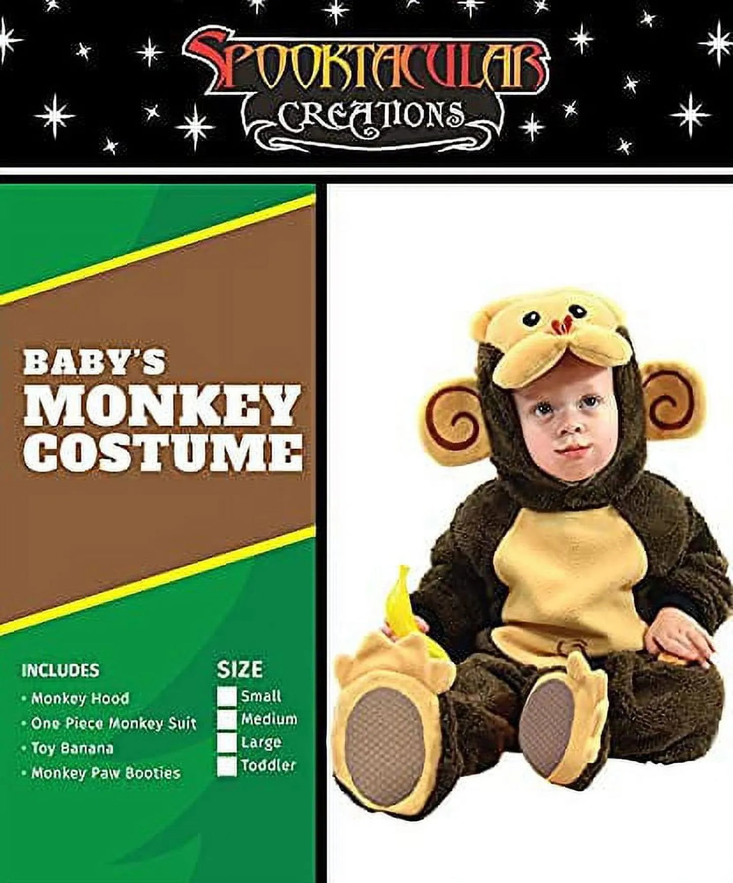 Syncfun Baby Monkey Costume for kids, with Toy Banana for Infant, Monkey Onesie, Kids Halloween Dress UP