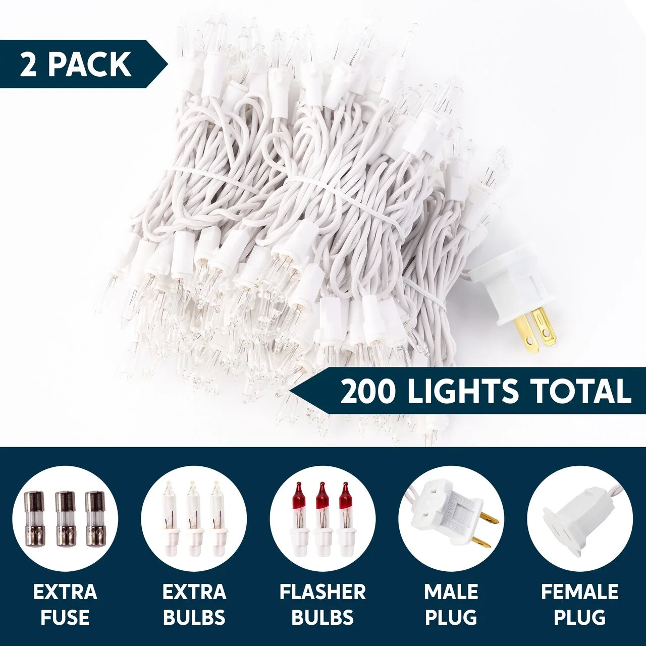 SYNCFUN Clear Christmas Lights,19.5FT 100-Count Led Clear White Christmas String Lights,Connectable White Wire Xmas Tree Lights for Indoor Outdoor Christmas Decorations Holiday Party Decor