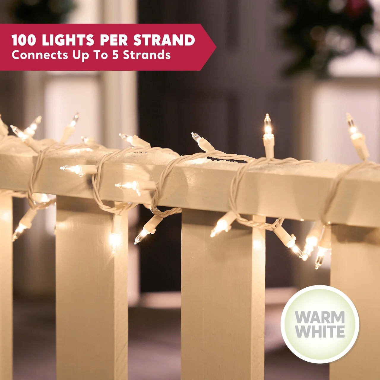 SYNCFUN Clear Christmas Lights,19.5FT 100-Count Led Clear White Christmas String Lights,Connectable White Wire Xmas Tree Lights for Indoor Outdoor Christmas Decorations Holiday Party Decor