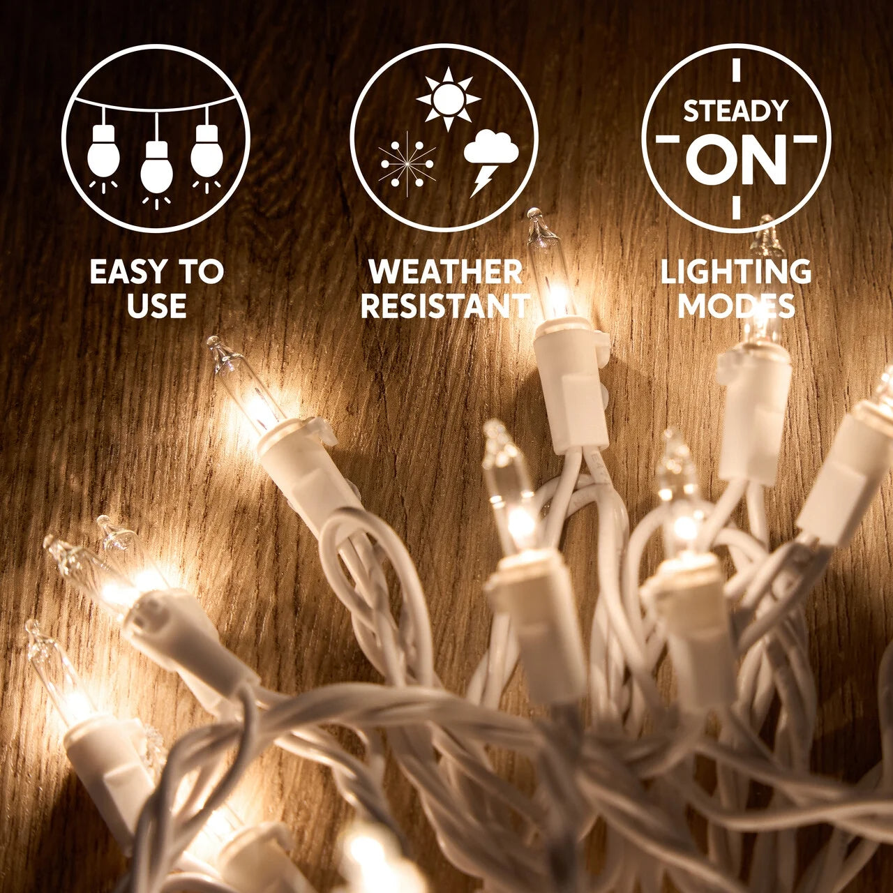 SYNCFUN Clear Christmas Lights,19.5FT 100-Count Led Clear White Christmas String Lights,Connectable White Wire Xmas Tree Lights for Indoor Outdoor Christmas Decorations Holiday Party Decor
