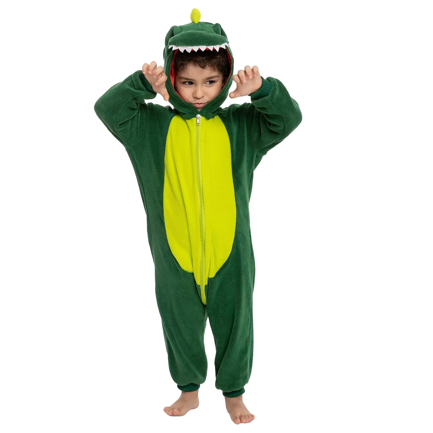 Syncfun Baby Animal Costume, Toddler Dinosaur Pajama, Plush jumpsuit Pajama Infant Romper for Halloween Party Dress Up 1-4 Year