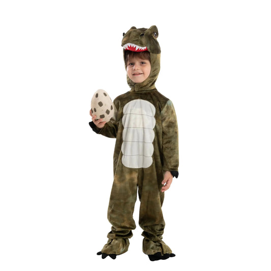 Syncfun T-rex Costume Dinosaur Jumpsuit with Toy Egg for Kids Halloween Dress Up Party