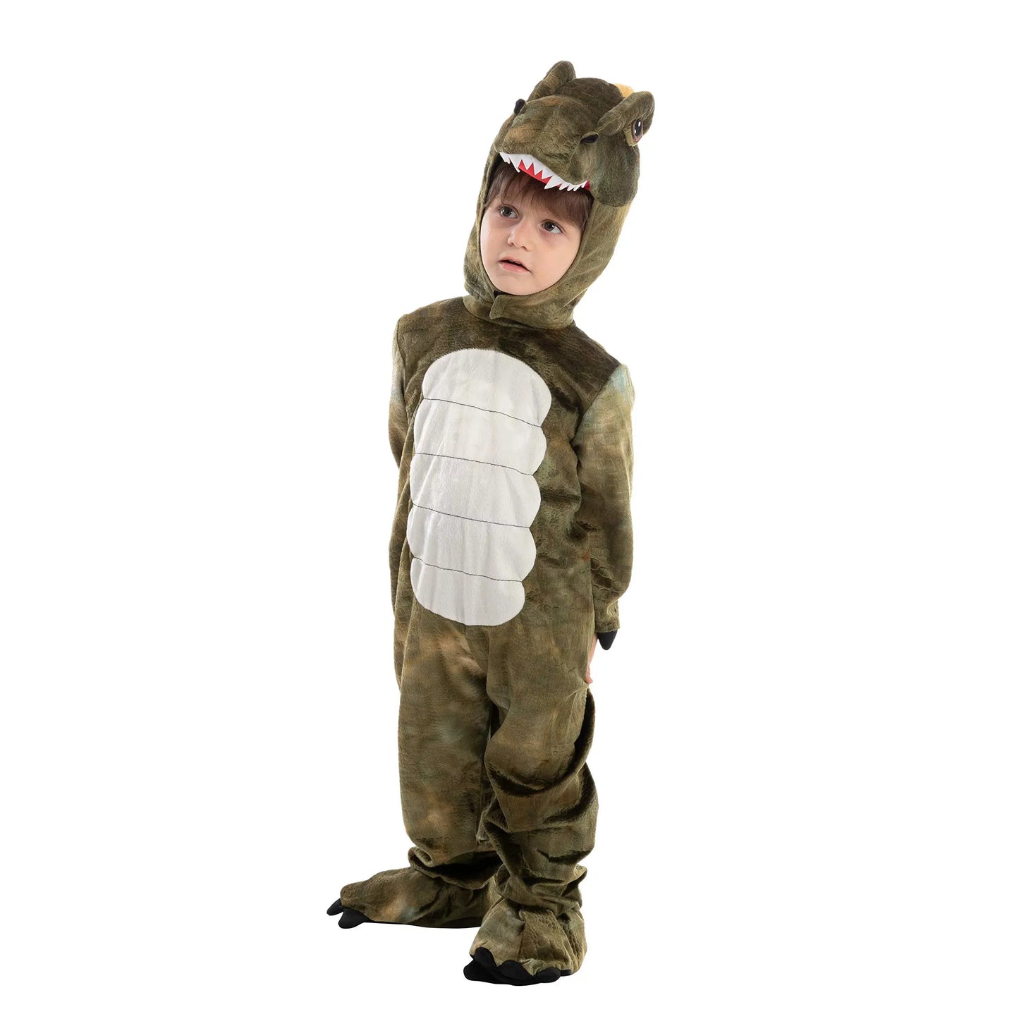 Syncfun T-rex Costume Dinosaur Jumpsuit with Toy Egg for Kids Halloween Dress Up Party