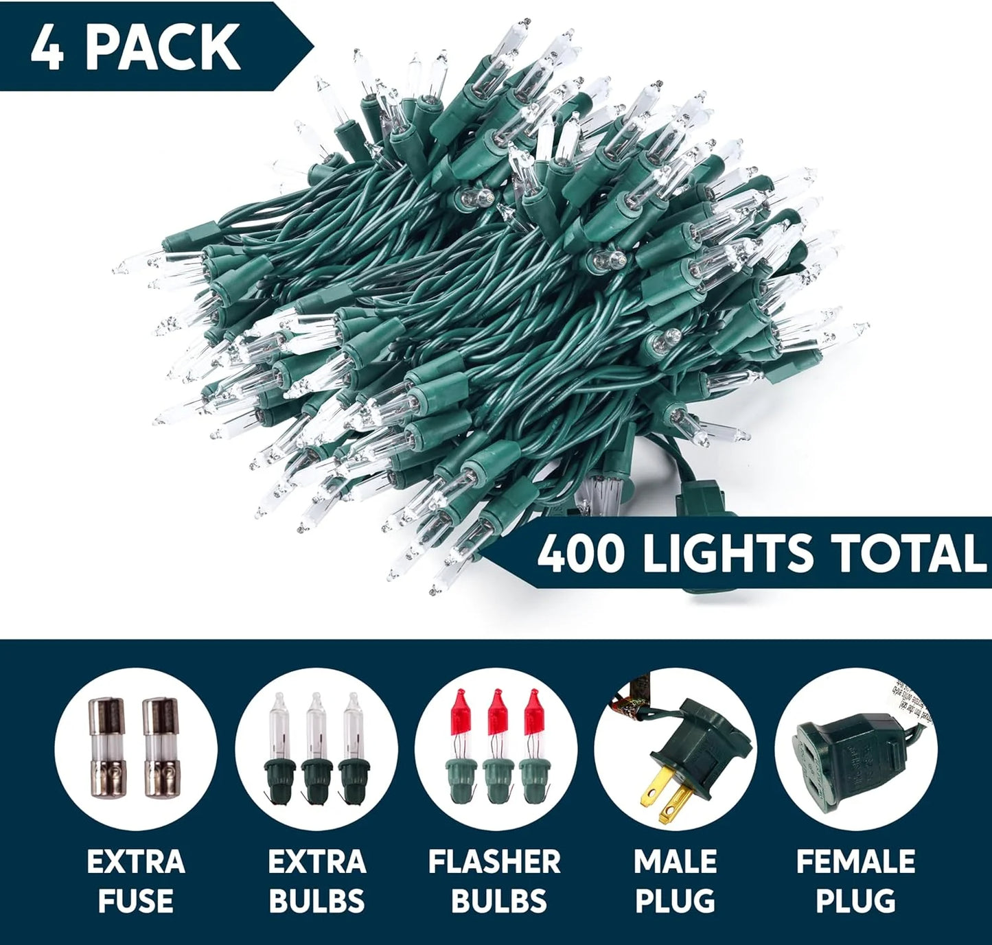 Joyfy Clear Mini String Lights,21.5FT 100-Count Led Warm White Christmas String Lights,Connectable Green Wire Xmas Tree Lights for Indoor Outdoor Christmas Decorations Holiday Party Decor