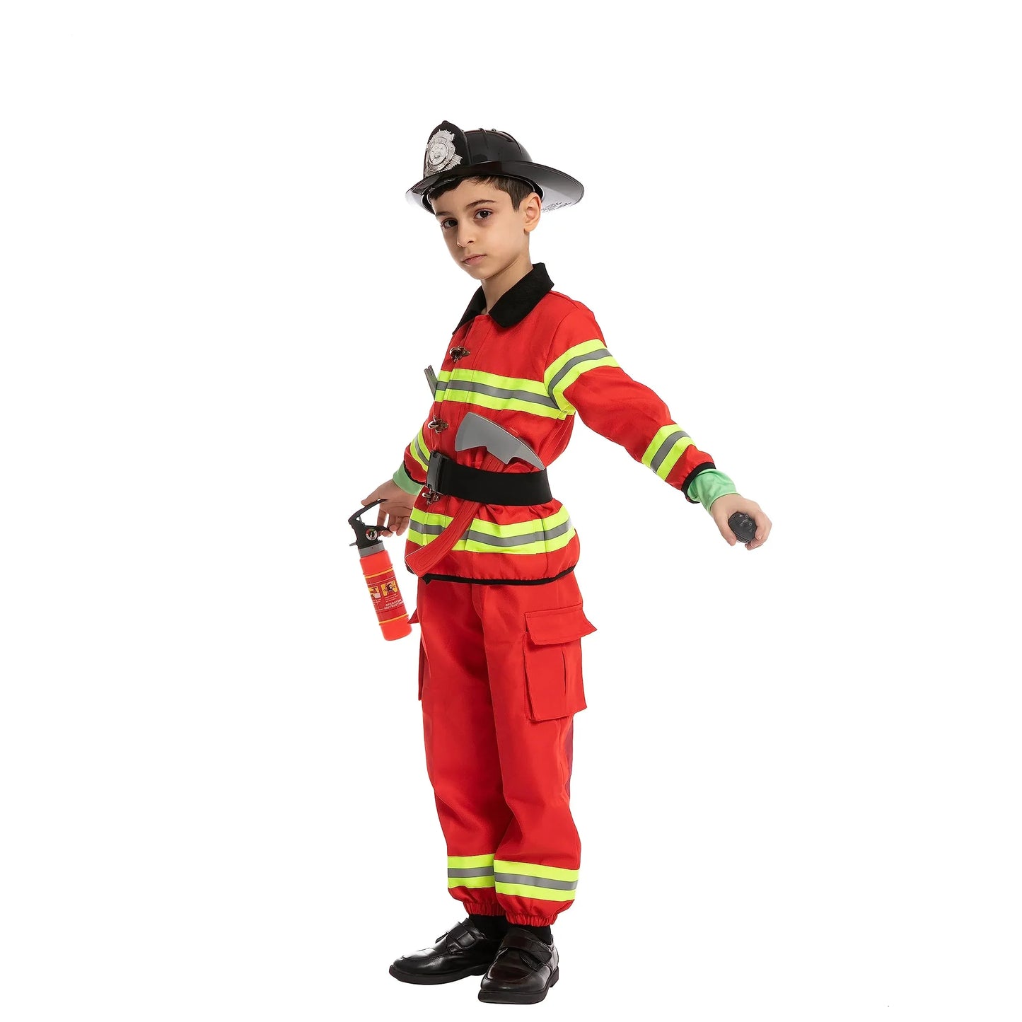 Syncfun Kids Fireman Costume, Fire Fighter costume for Toddler, Boys Halloween Dress Up, 3T (3-4 yrs)