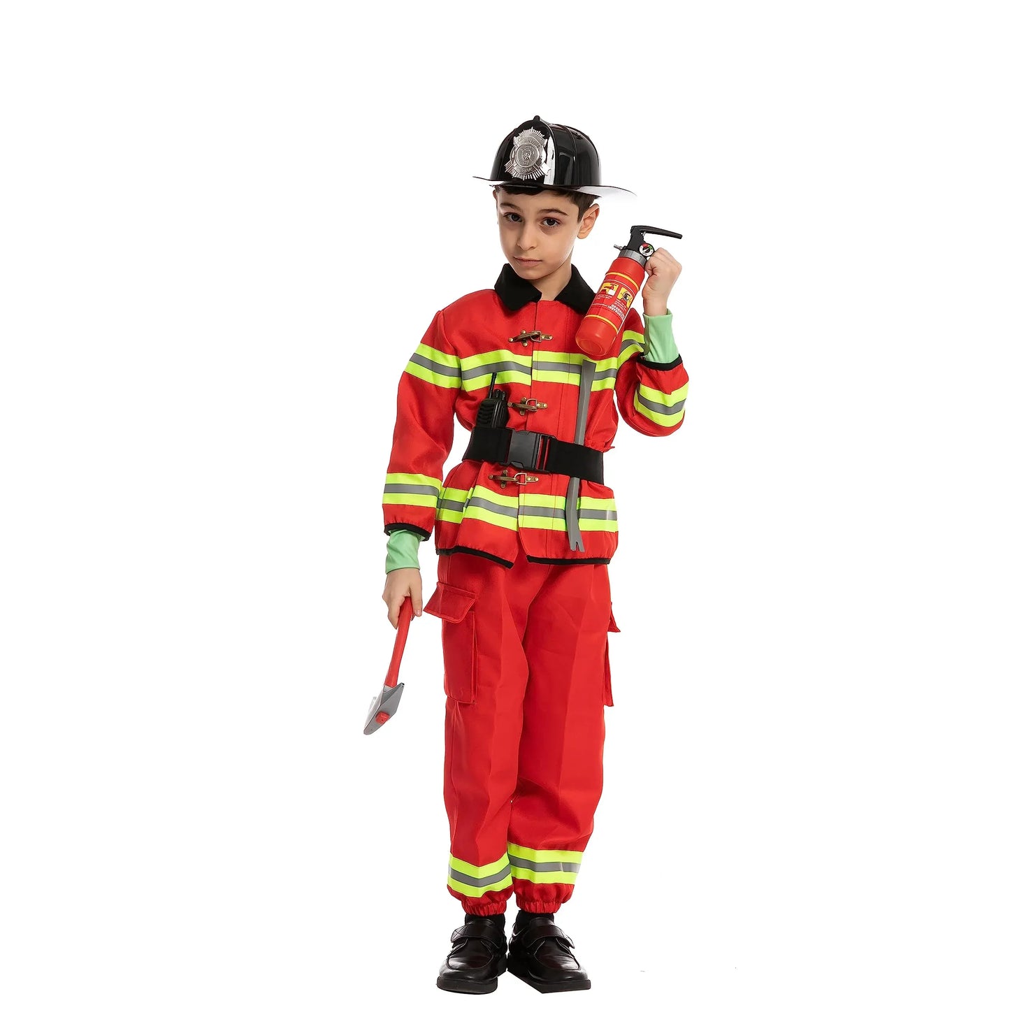 Syncfun Kids Fireman Costume, Fire Fighter costume for Toddler, Boys Halloween Dress Up, 3T (3-4 yrs)