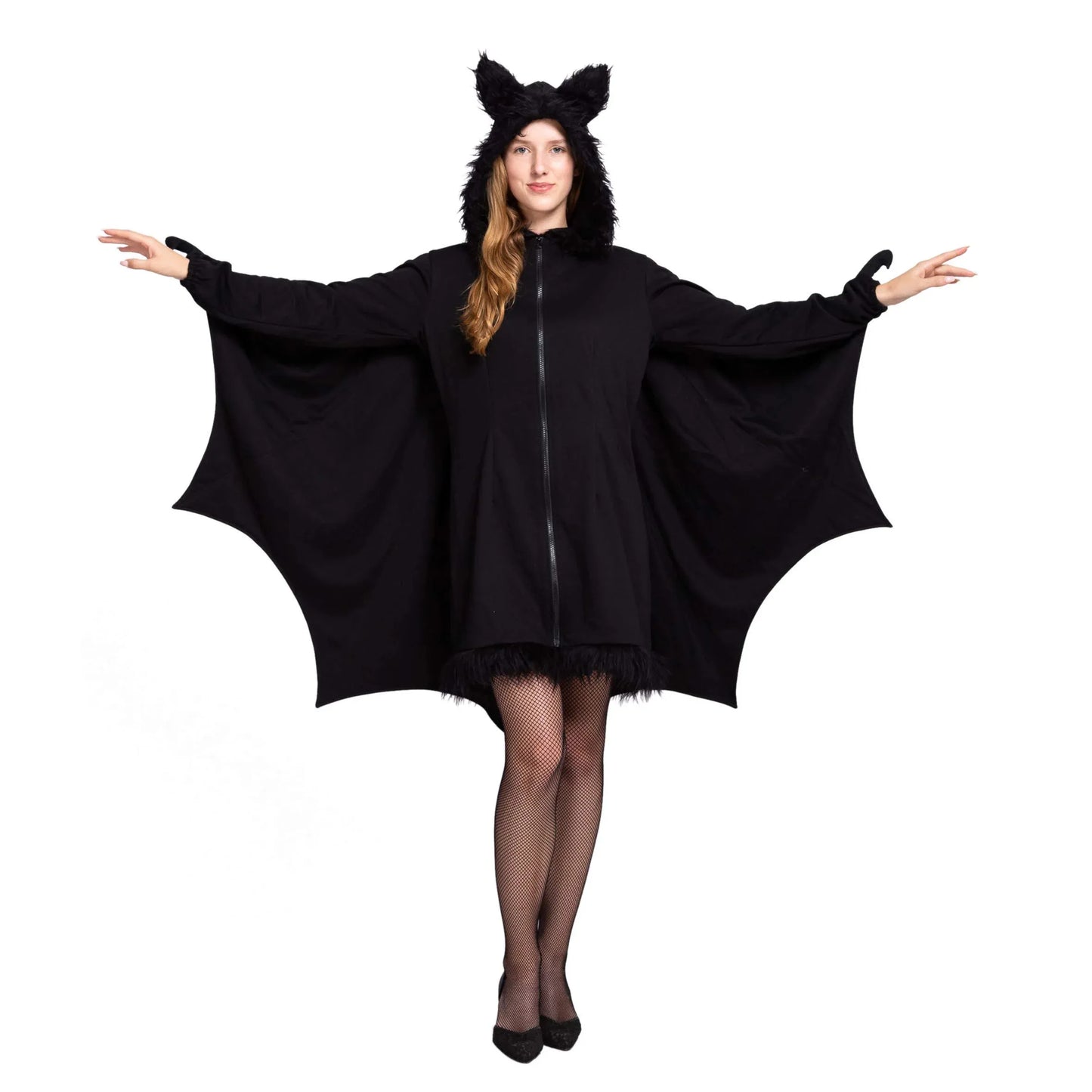 Syncfun Womens Black Bat Zip Hoodie Halloween Costumes for Adults, Bat Halloween Costume Cosplay