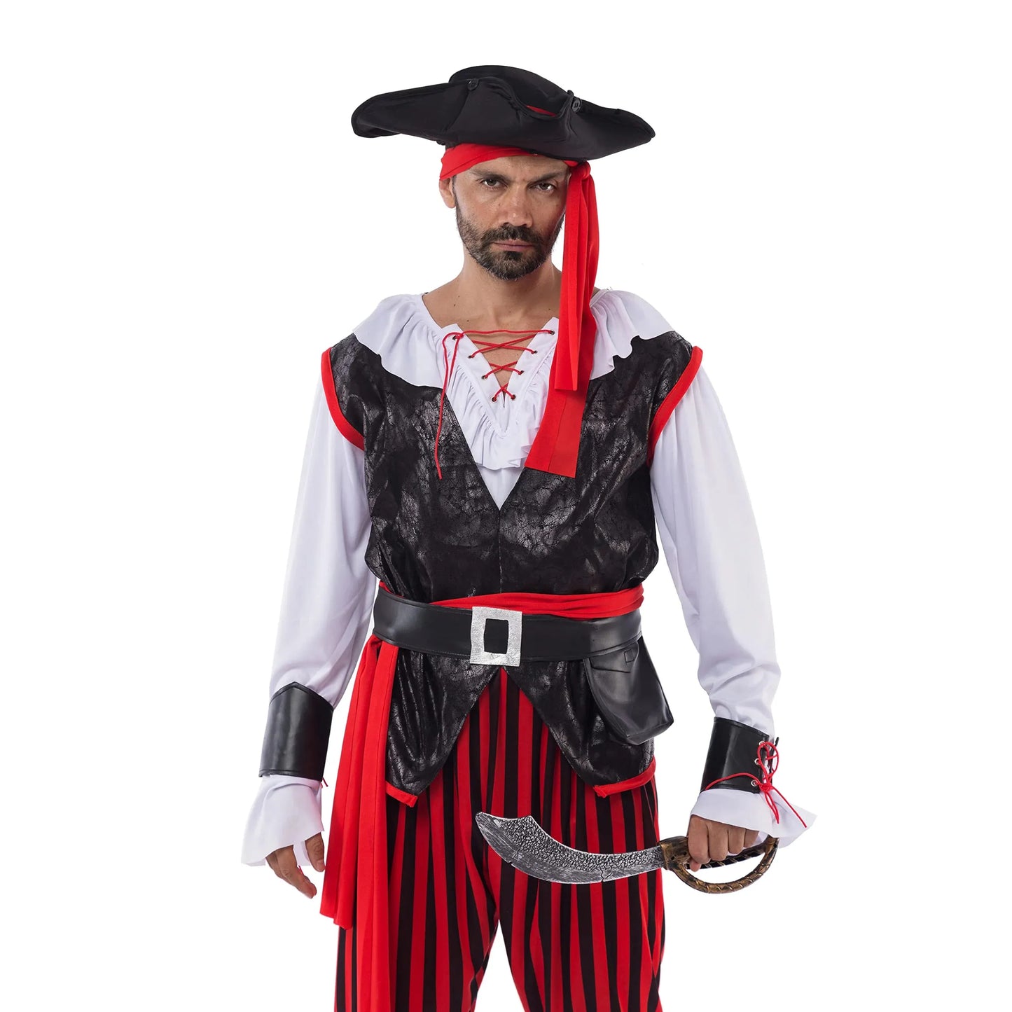 Syncfun Pirate Costume Men's Plundering Sea Captain Set for Adults Halloween Dress Up Party