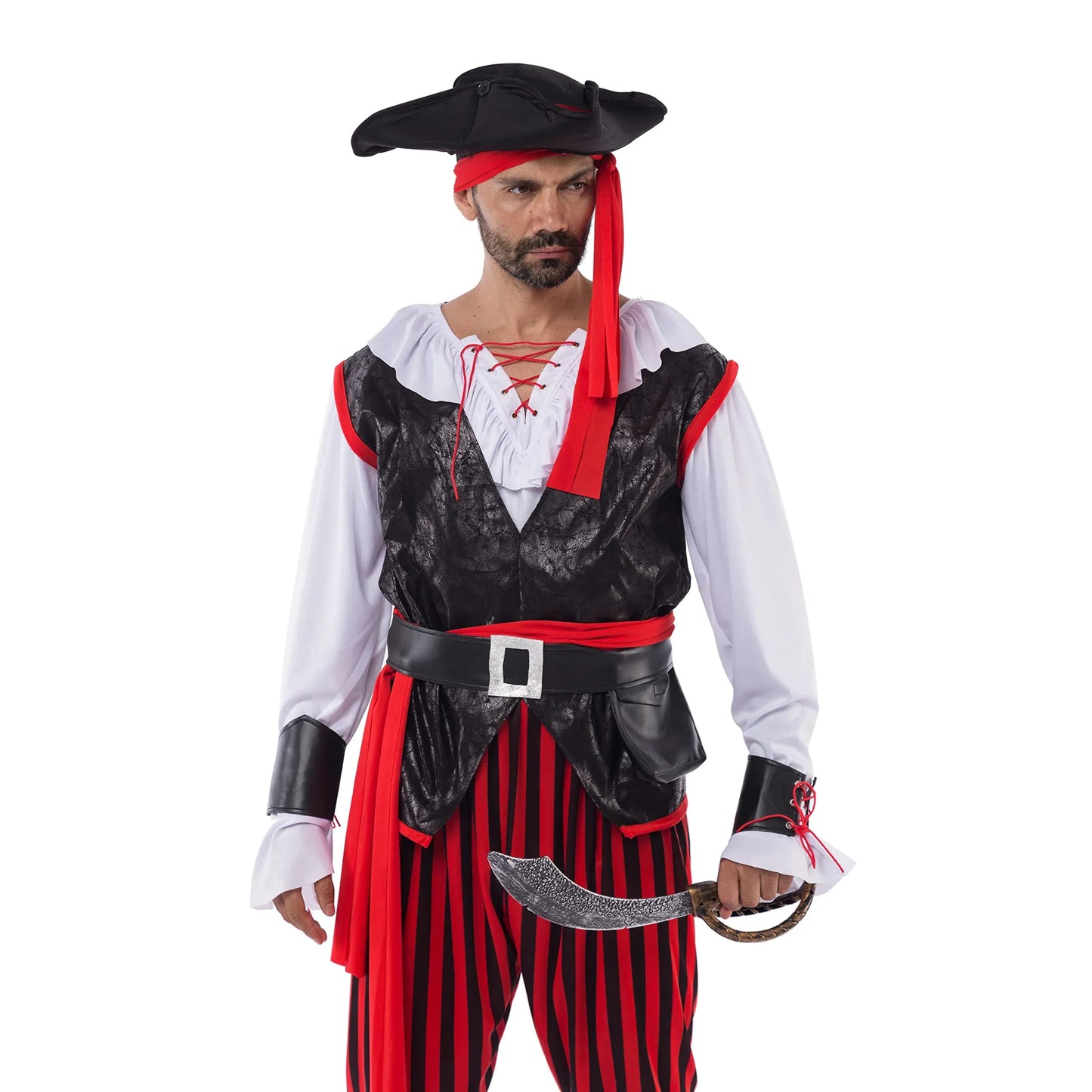 Syncfun Pirate Costume Men's Plundering Sea Captain Set for Adults Halloween Dress Up Party