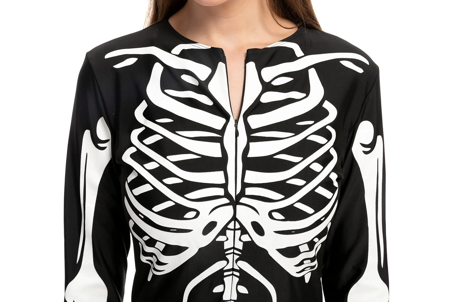 Syncfun Glow in the Dark Skeleton Costume for Adults Women Halloween Dress Up Party Role Playing Cosplay