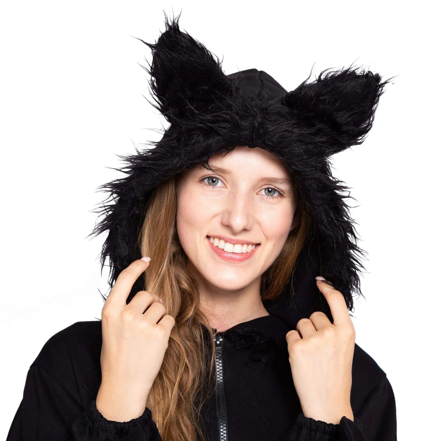 Syncfun Womens Black Bat Zip Hoodie Halloween Costumes for Adults, Bat Halloween Costume Cosplay