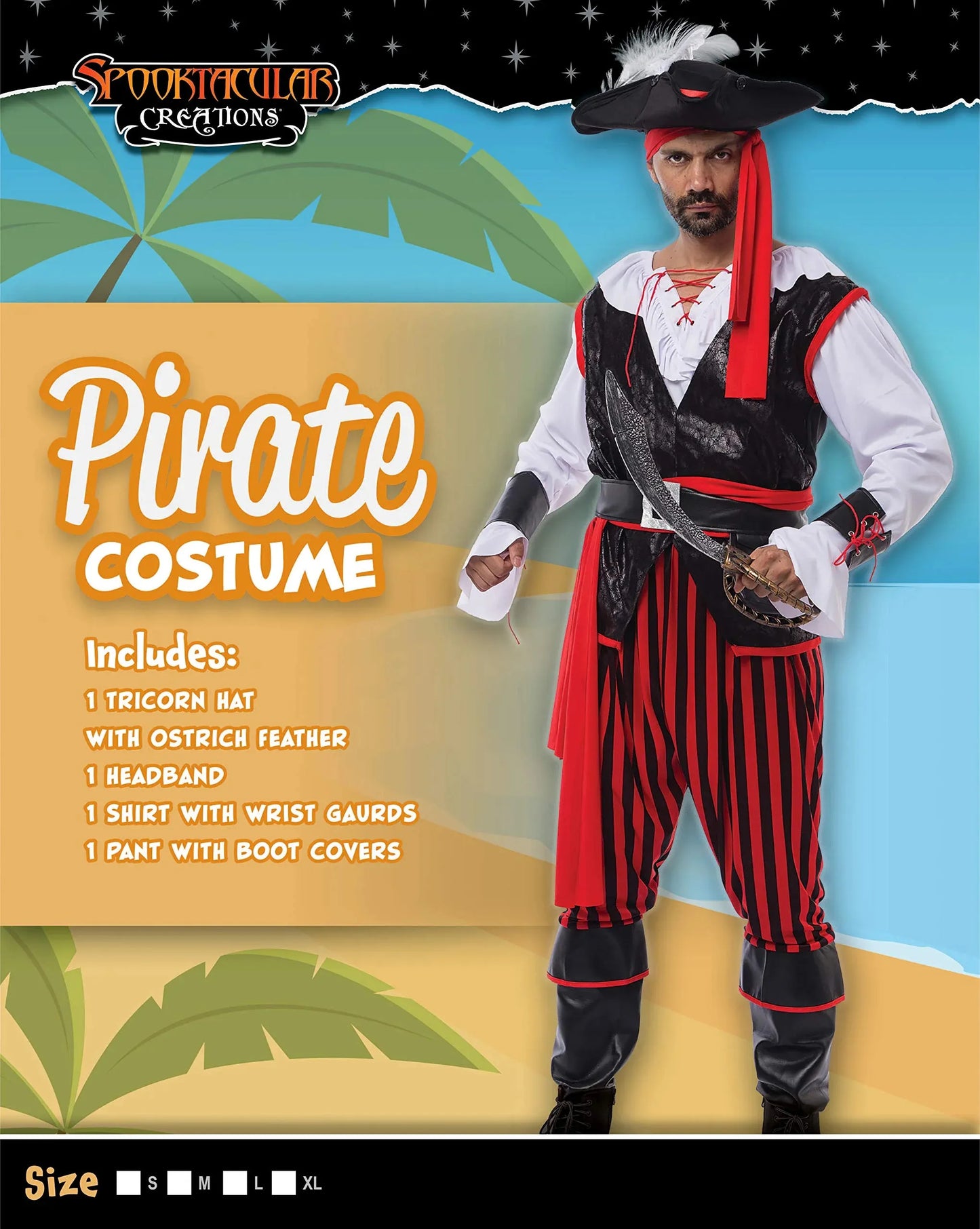 Syncfun Pirate Costume Men's Plundering Sea Captain Set for Adults Halloween Dress Up Party