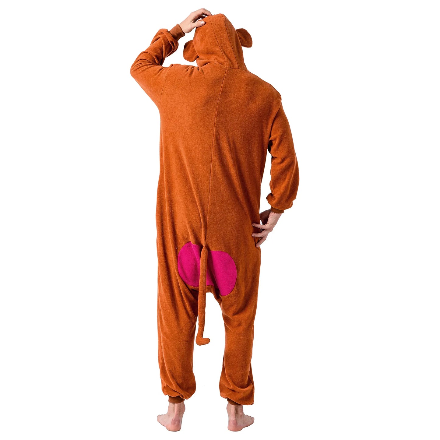 Syncfun Adult Pajamas Plush jumpsuit One Piece Monkey Animal Costume for Halloween Animal Themed Party Dress Up Role Playing Cosplay