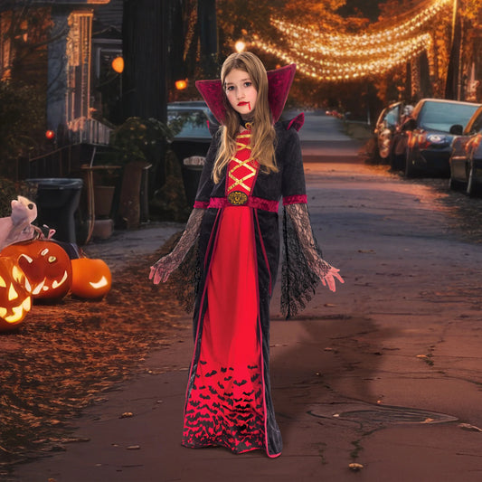 Syncfun Royal Vampire Costume for Girls Deluxe Set Halloween vampire cape Women Queen Dress Up Party