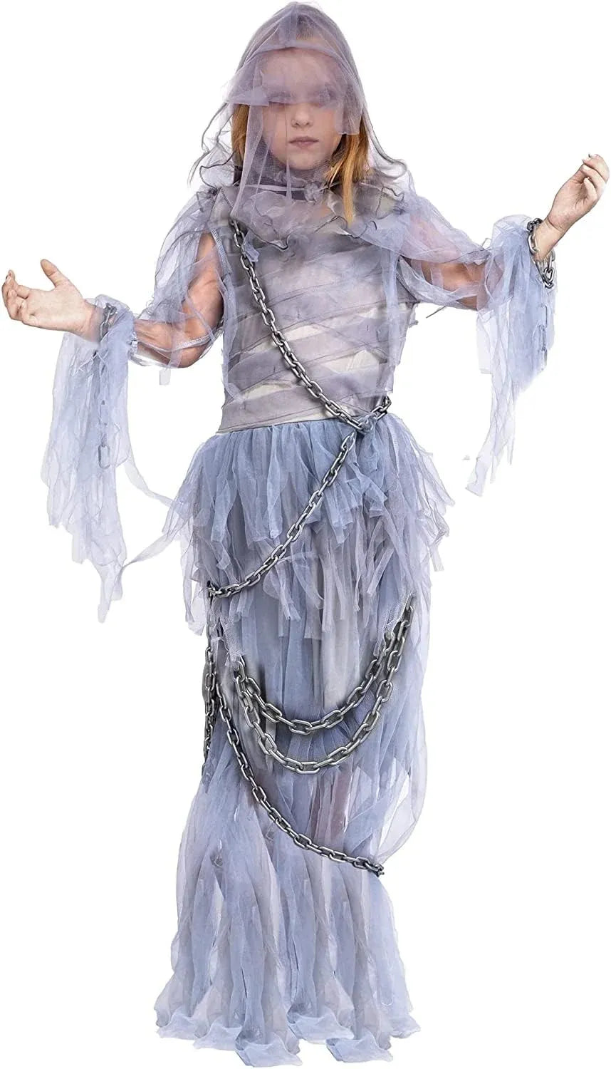 Syncfun Haunting Beauty Ghost Girl Costume, Scary Ghost Dress Midnight Costume for Halloween Dress Up Party Role Playing Cosplay