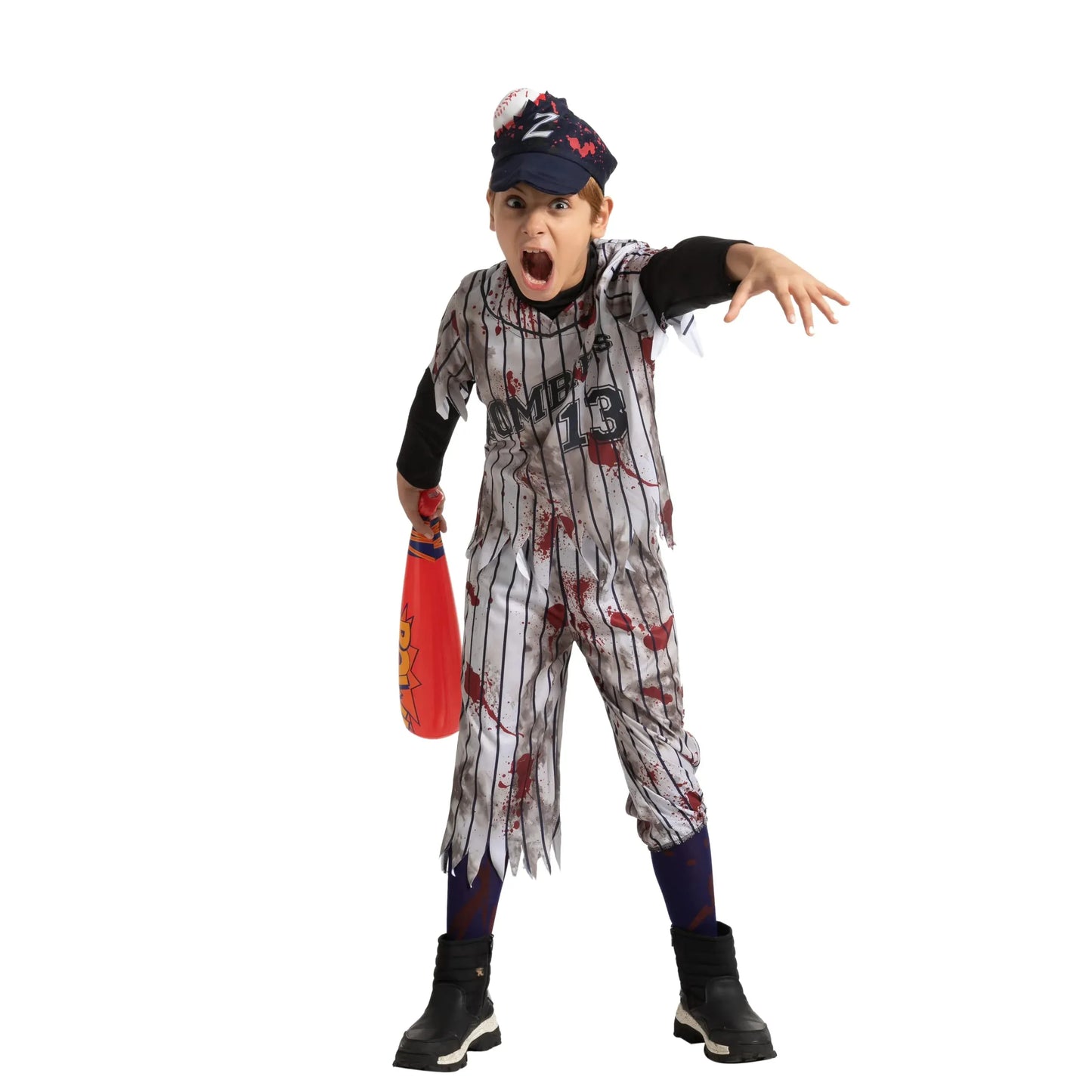 Syncfun Scary Baseball Player Zombie Costume for Boys, Halloween Costumes Scary for Kids, Halloween Party Dress Up