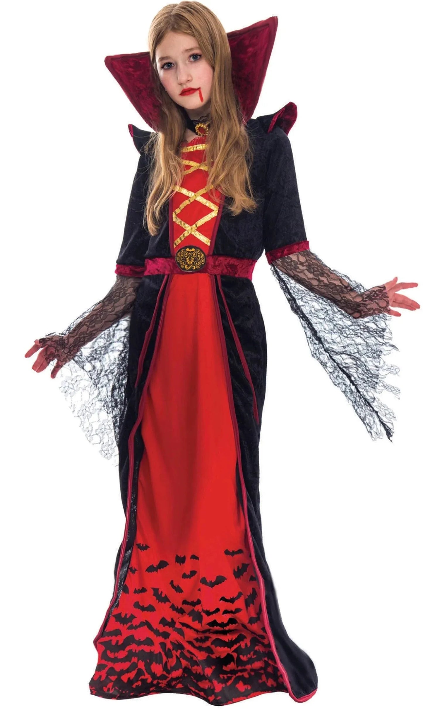 Syncfun Royal Vampire Costume for Girls Deluxe Set Halloween vampire cape Women Queen Dress Up Party