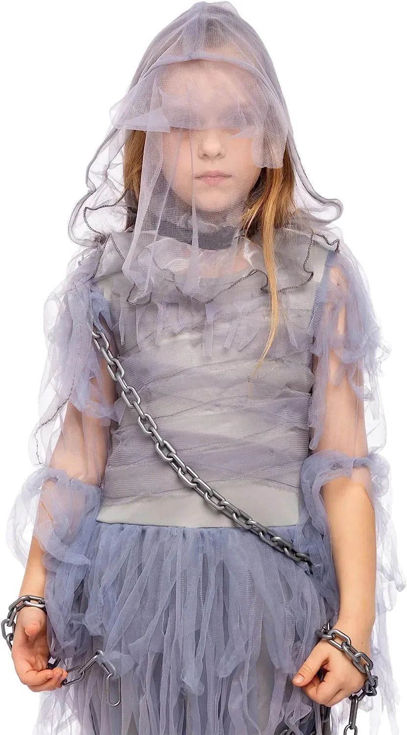 Syncfun Haunting Beauty Ghost Girl Costume, Scary Ghost Dress Midnight Costume for Halloween Dress Up Party Role Playing Cosplay