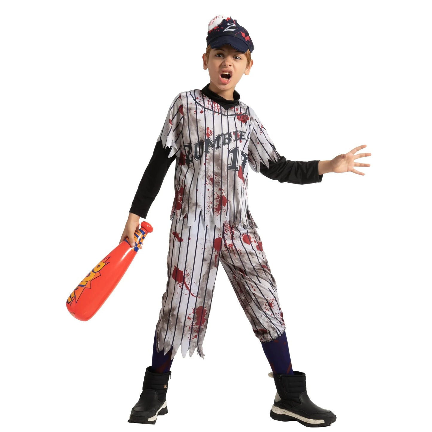 Syncfun Scary Baseball Player Zombie Costume for Boys, Halloween Costumes Scary for Kids, Halloween Party Dress Up