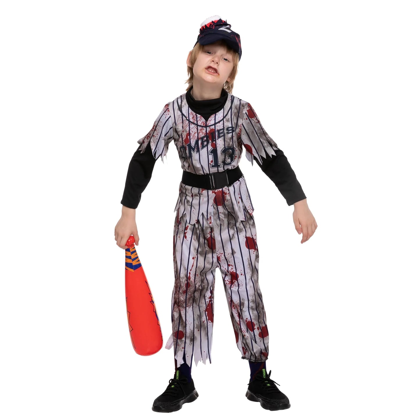 Syncfun Scary Baseball Player Zombie Costume for Boys, Halloween Costumes Scary for Kids, Halloween Party Dress Up