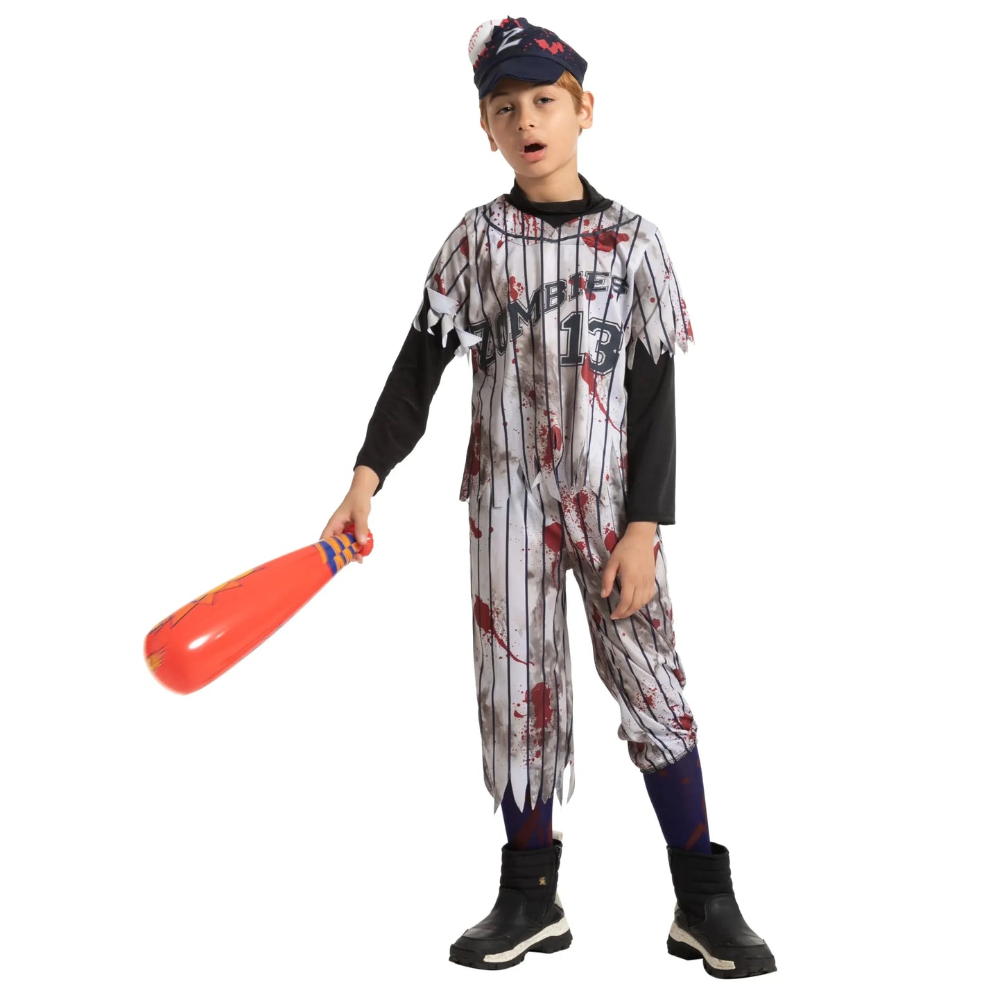 Syncfun Scary Baseball Player Zombie Costume for Boys, Halloween Costumes Scary for Kids, Halloween Party Dress Up