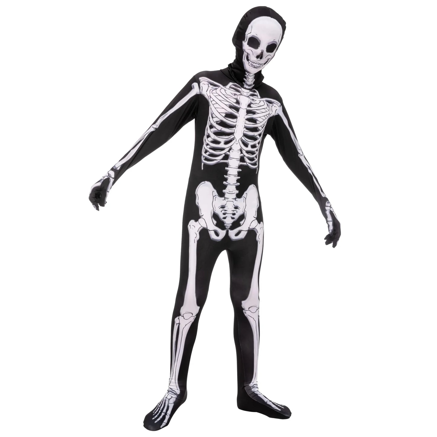 Syncfun Scary 3D Skeleton Costume for Kids, Toddlers Glow in the Dark Skeleton Costume for Halloween Party Dress Up 5-12 Years