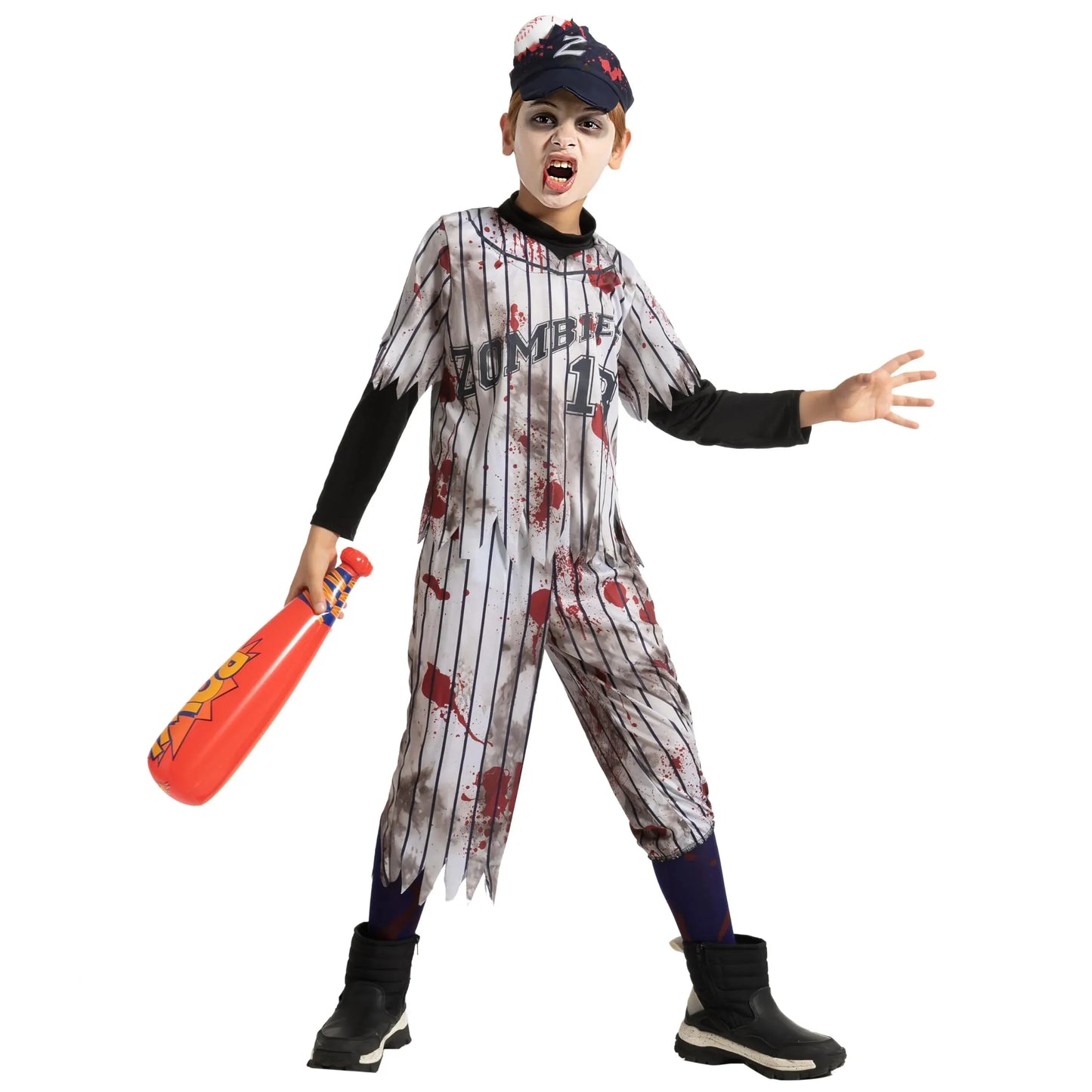 Syncfun Scary Baseball Player Zombie Costume for Boys, Halloween Costumes Scary for Kids, Halloween Party Dress Up