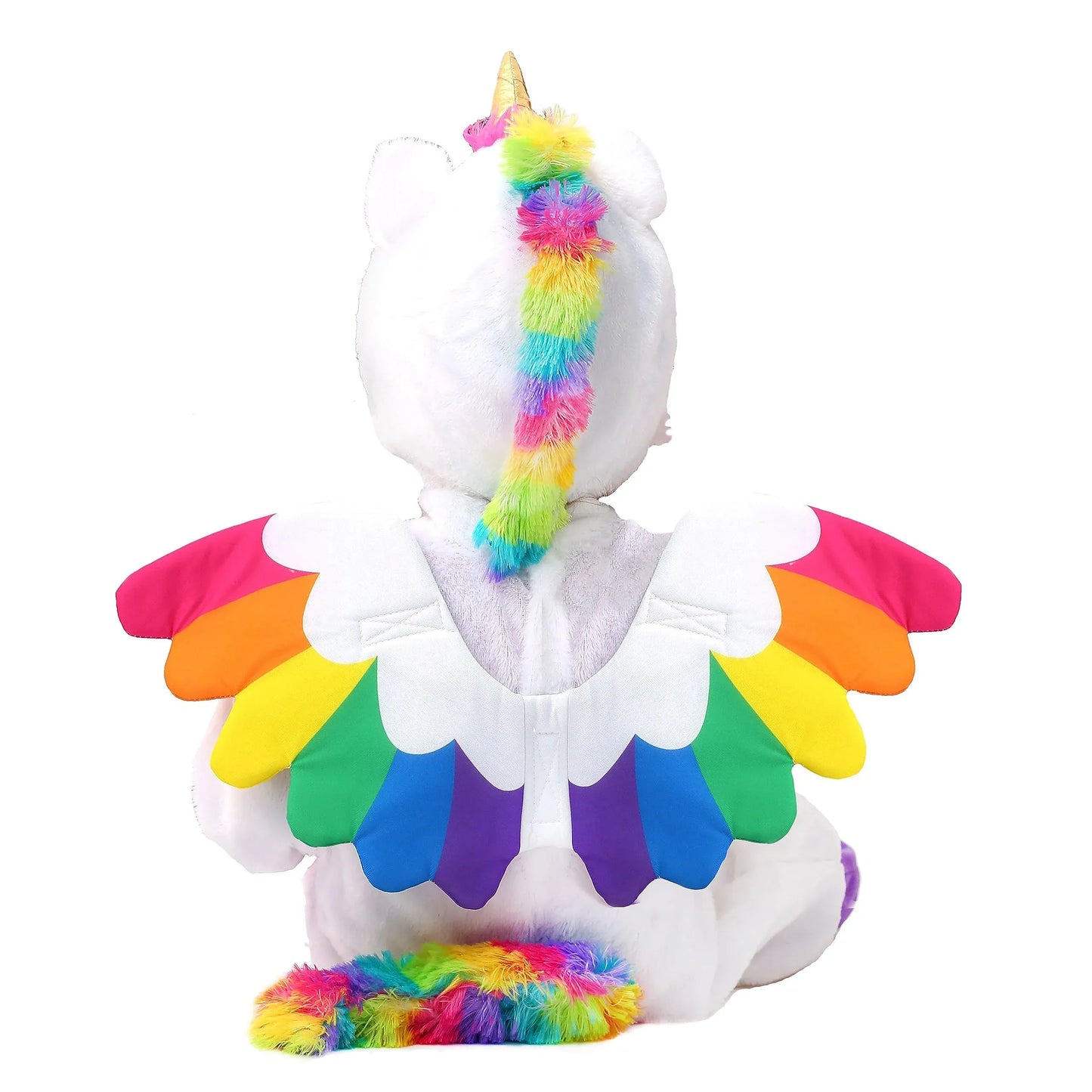 Syncfun Unicorn Costume for Kids Toddlers, One Piece Jumpsuit with Wings and Star Wand for Girls Halloween Dress Up Party 0-7 Years