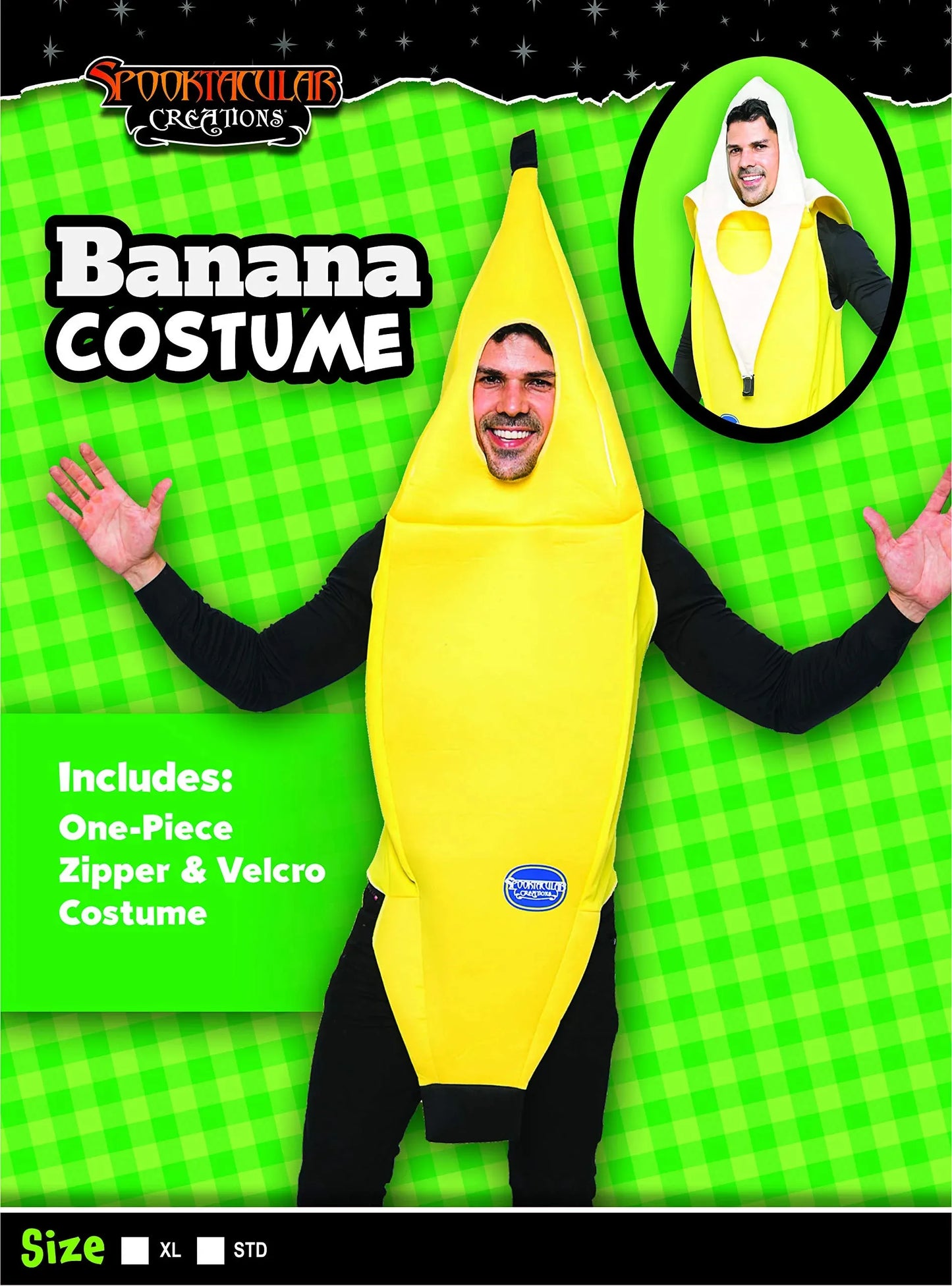 Syncfun Men Banana Fruit Halloween Costume Set for Adult Dress Up Party Role play Cosplay