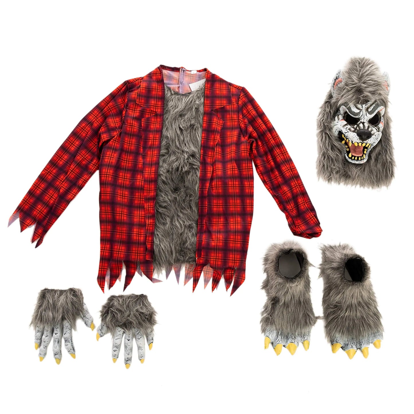 Red Werewolf Halloween Kids Costume with Mask, Gloves and Shoes, Werewolf Halloween Costume Dress UP