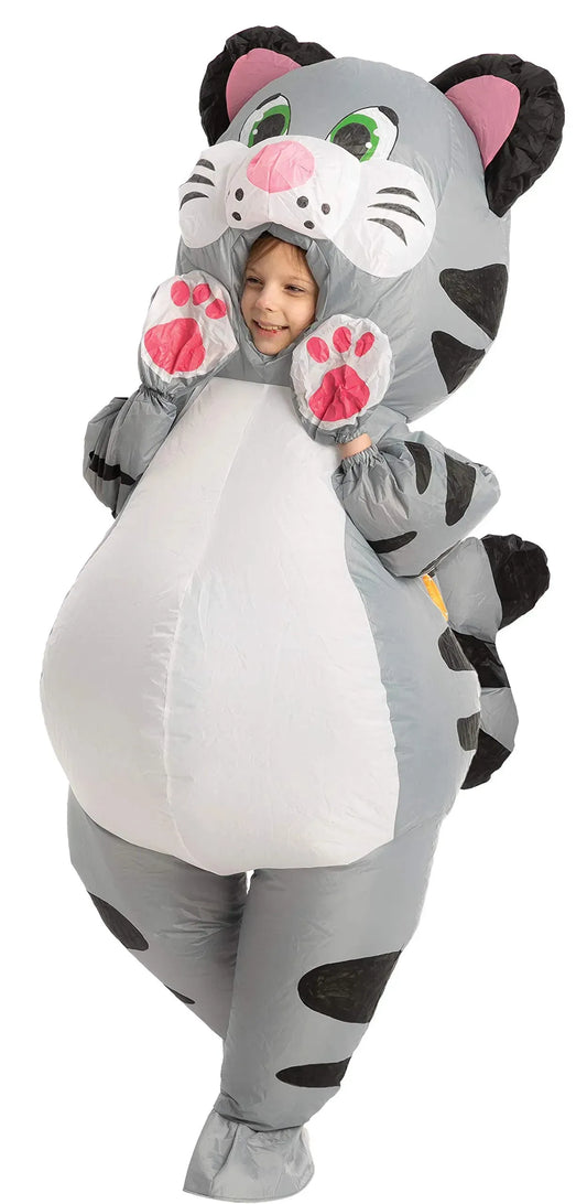 Syncfun Cat Full Body Inflatable Animal Costume for Child, Unisex Inflatable Costume, kitty for Halloween Halloween, Kitten Role Play,M