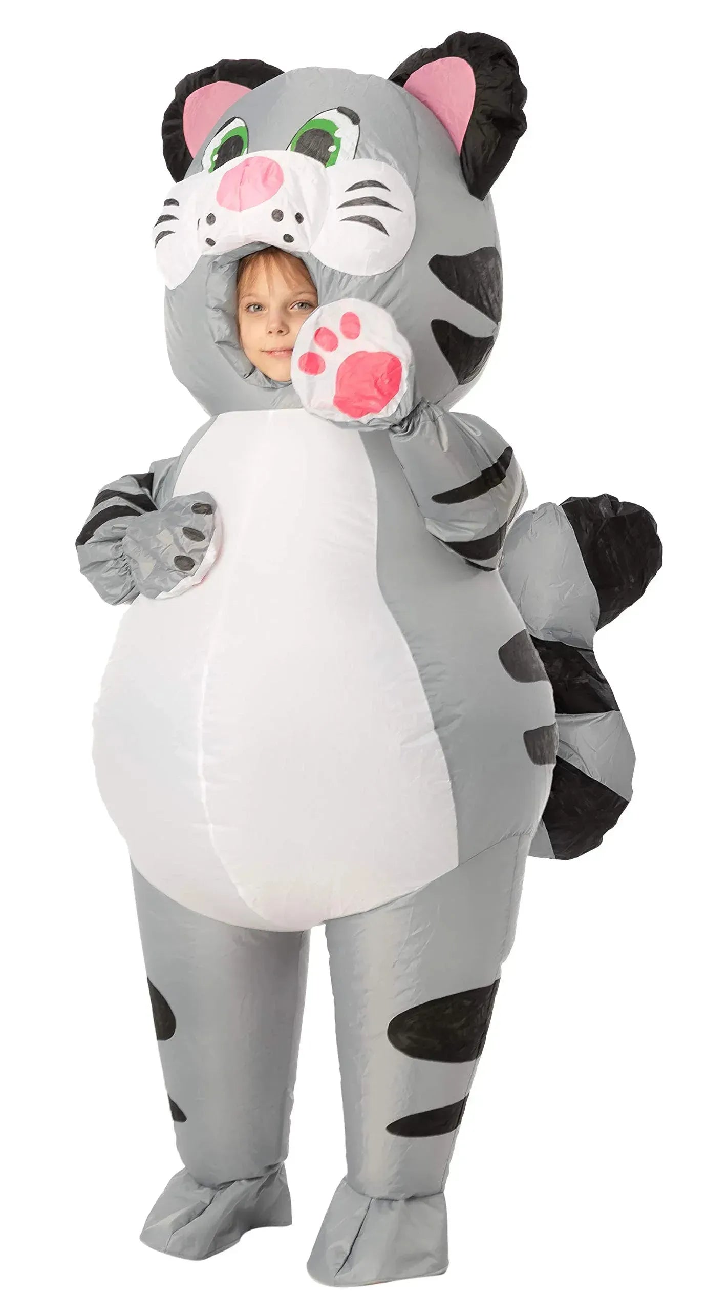 Syncfun Cat Full Body Inflatable Animal Costume for Child, Unisex Inflatable Costume, kitty for Halloween Halloween, Kitten Role Play,M