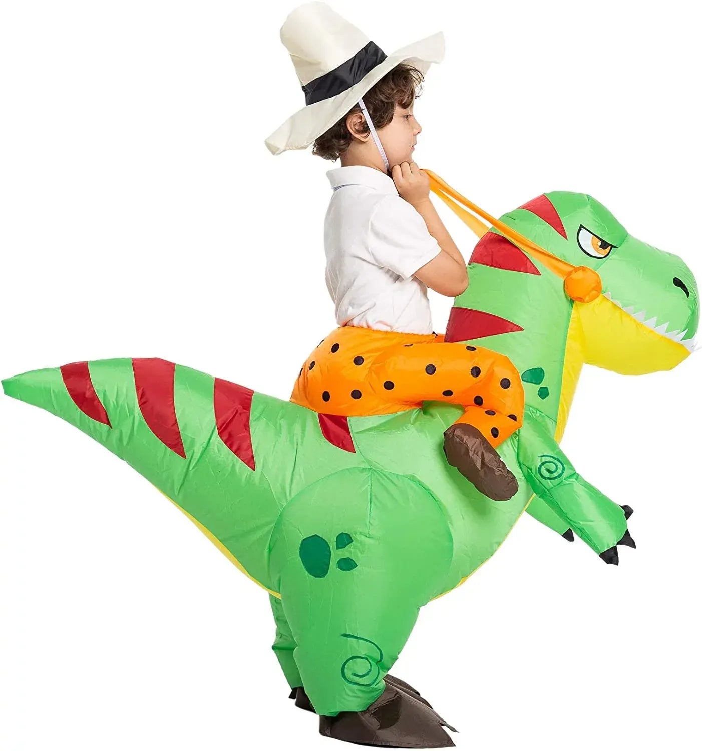 Syncfun Halloween Inflatable Dinosaur Costume for kids, Riding a T-Rex Air Blow-up Party Costume for 4-6 Years Child Unisex