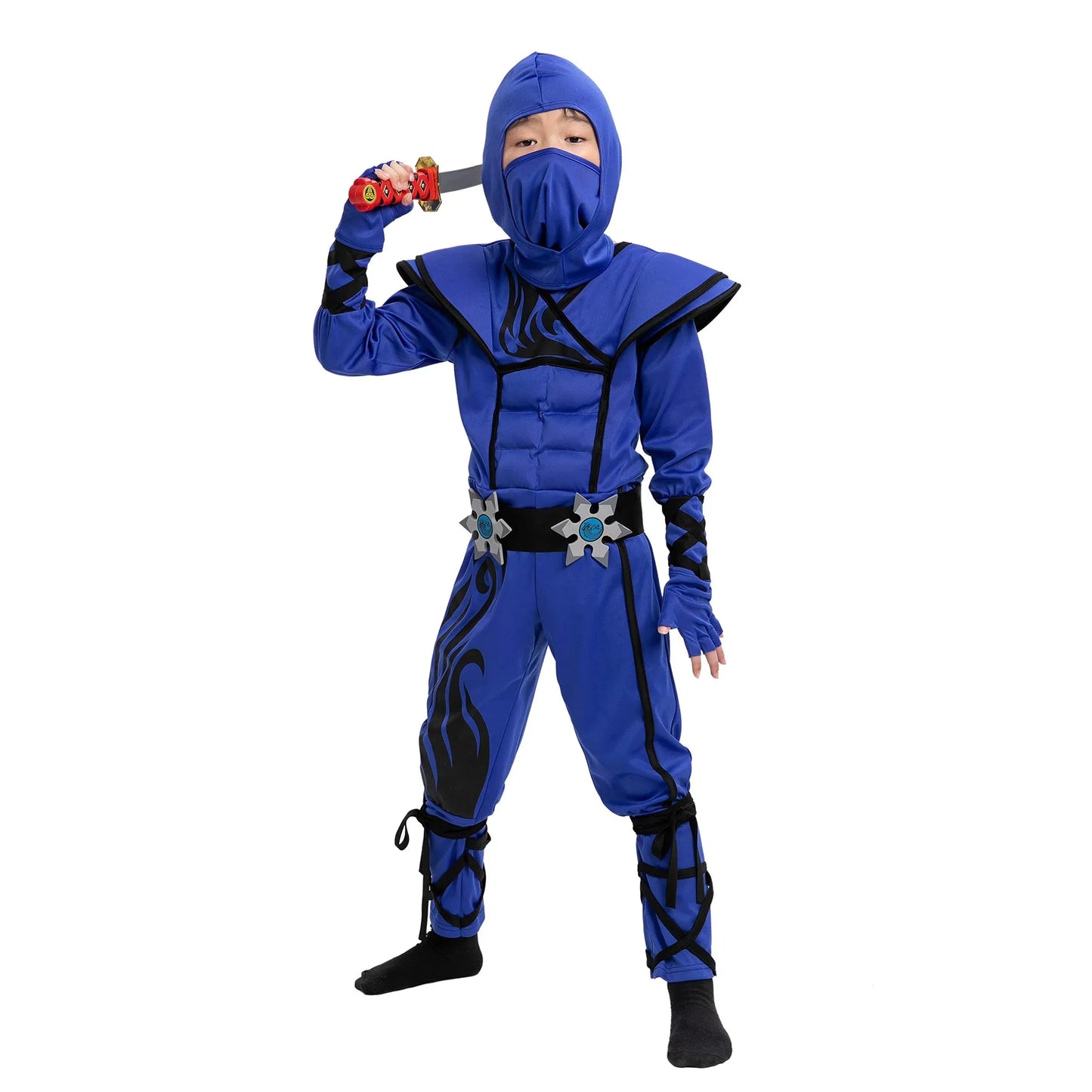 Syncfun Striking Blue Ninja Costume for Child Stealth Costume Halloween Kids Kung Fu Outfit,S