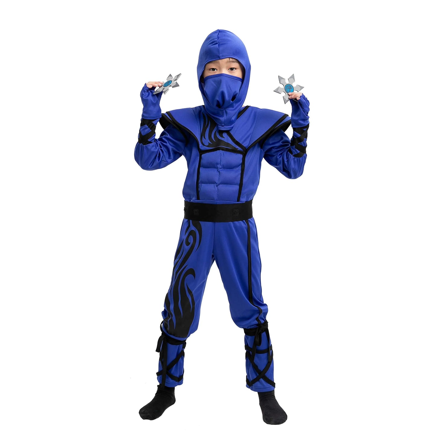 Syncfun Striking Blue Ninja Costume for Child Stealth Costume Halloween Kids Kung Fu Outfit,S